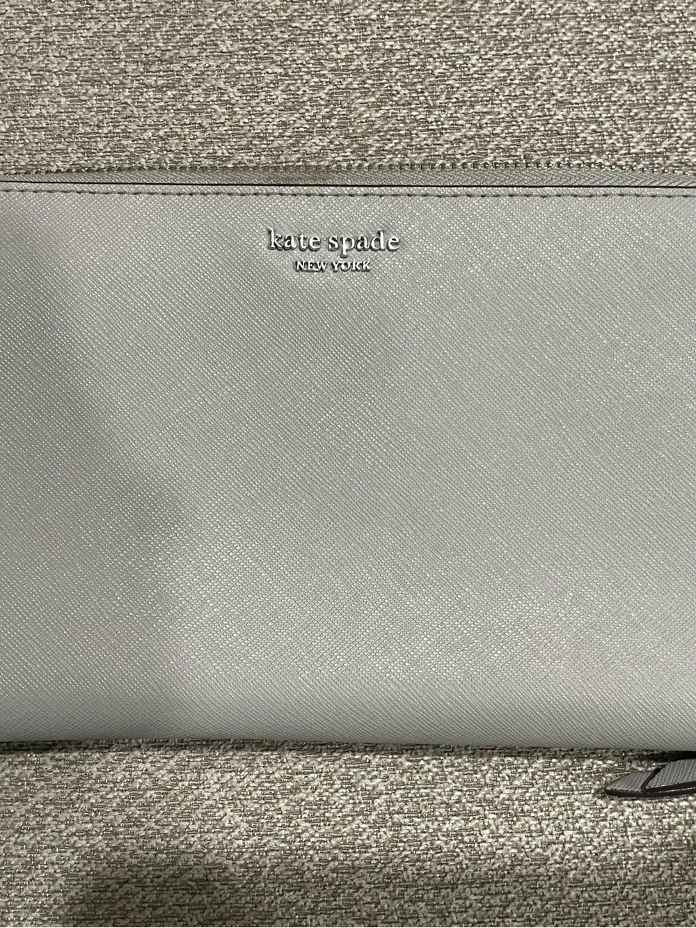 Kate Spade New York Gray Saffiano Leather oversized wallet